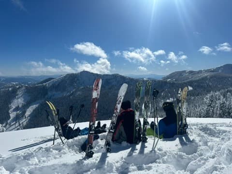 Skiing at the summit